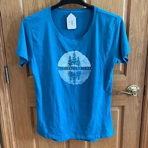 NWT Teal Blue Graphic Short Sleeve Tee
